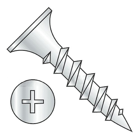 Newport Fasteners Drywall Screw, #6 x 1-1/2 in, Steel, Flat Head Phillips Drive, 6000 PK 949583-6000